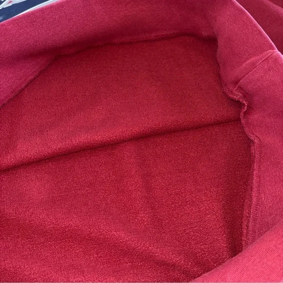 Vtg 90s Y2K Nike Flocked Spell Out Logo Fleece Crewneck Sweatshirt Mens XL Red - Picture 10 of 10